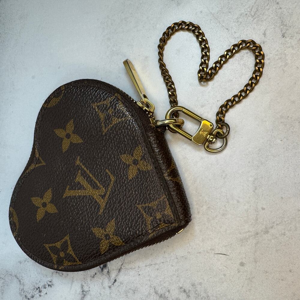 Louis Vuitton Heart Coin Purse Monogram Leopard Coeur Bag Charm Rare Vintage LV - Picture 7 of 11
